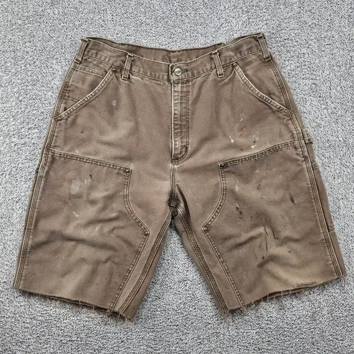 [BUNJANG] Carhartt Duck Canvas Double Knee Carpenter Shorts (Chestnut) / 칼하트 덕캔버스 더블니 카펜터 쇼츠 반바지 (36") / 11885