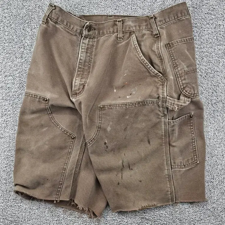 [BUNJANG] Carhartt Duck Canvas Double Knee Carpenter Shorts (Chestnut) / 칼하트 덕캔버스 더블니 카펜터 쇼츠 반바지 (36") / 11885