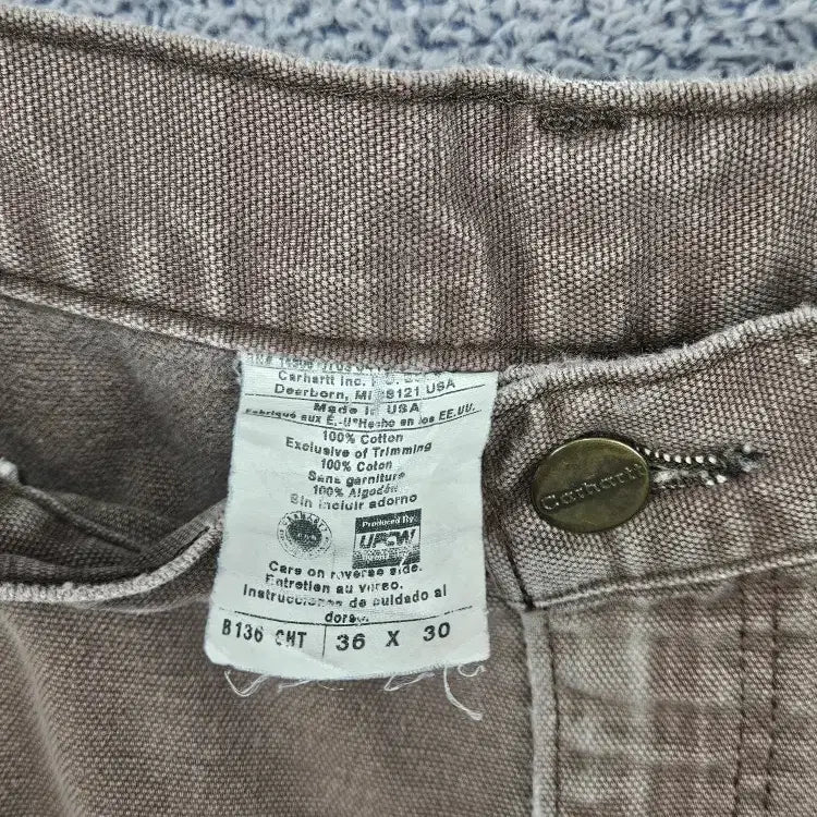 [BUNJANG] Carhartt Duck Canvas Double Knee Carpenter Shorts (Chestnut) / 칼하트 덕캔버스 더블니 카펜터 쇼츠 반바지 (36") / 11885