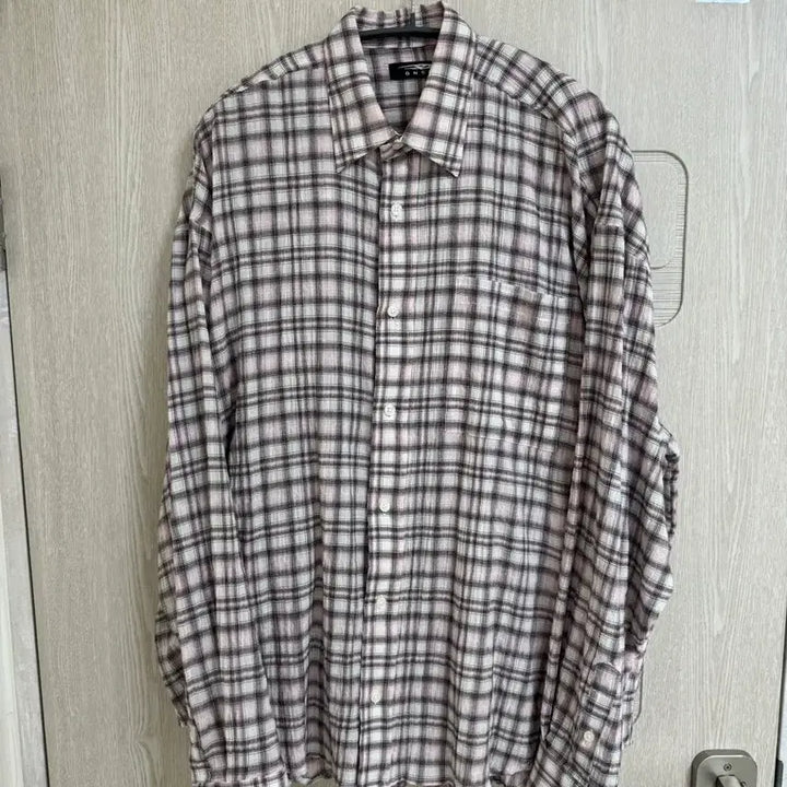[BUNJANG] DNSR Oversized Vintage Check Shirt - Pink / [XS] DNSR(디앤에스알) 오버사이즈 빈티지 체크 셔츠 핑크