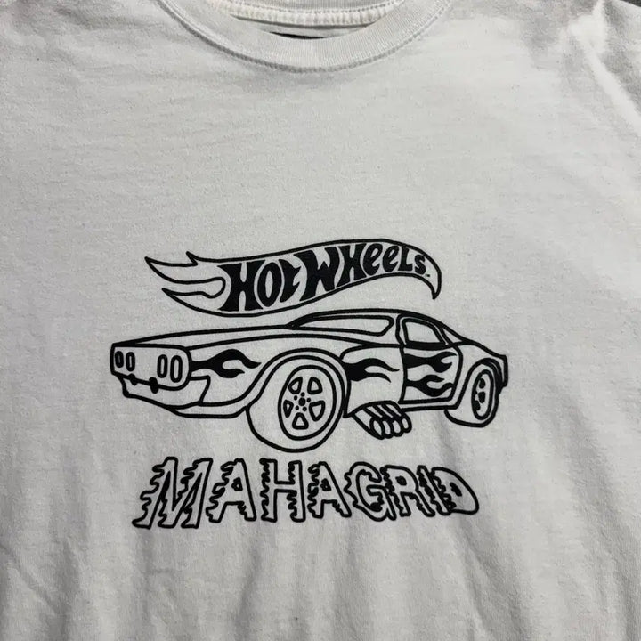 [BUNJANG] Mahagrid Hot Wheels Collaboration Long Sleeve T-Shirt / 마하그리드 핫휠 콜라보 긴팔티 화이트