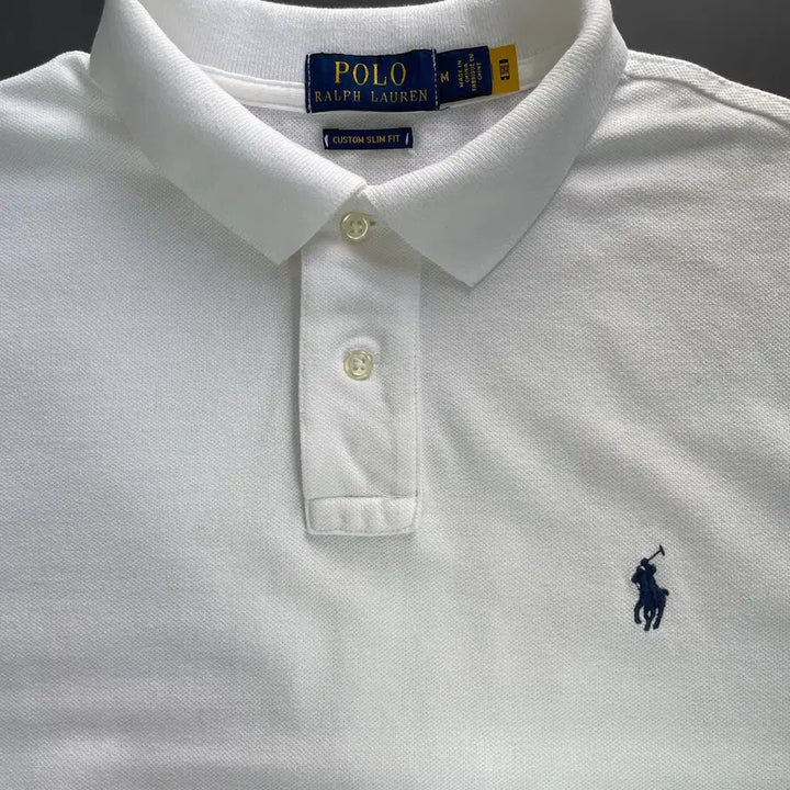 [BUNJANG] Polo Ralph Lauren Cotton Polo Shirt / [M] 폴로 랄프로렌 코튼 카라 반팔 티셔츠 커스텀 슬림핏 QR인증