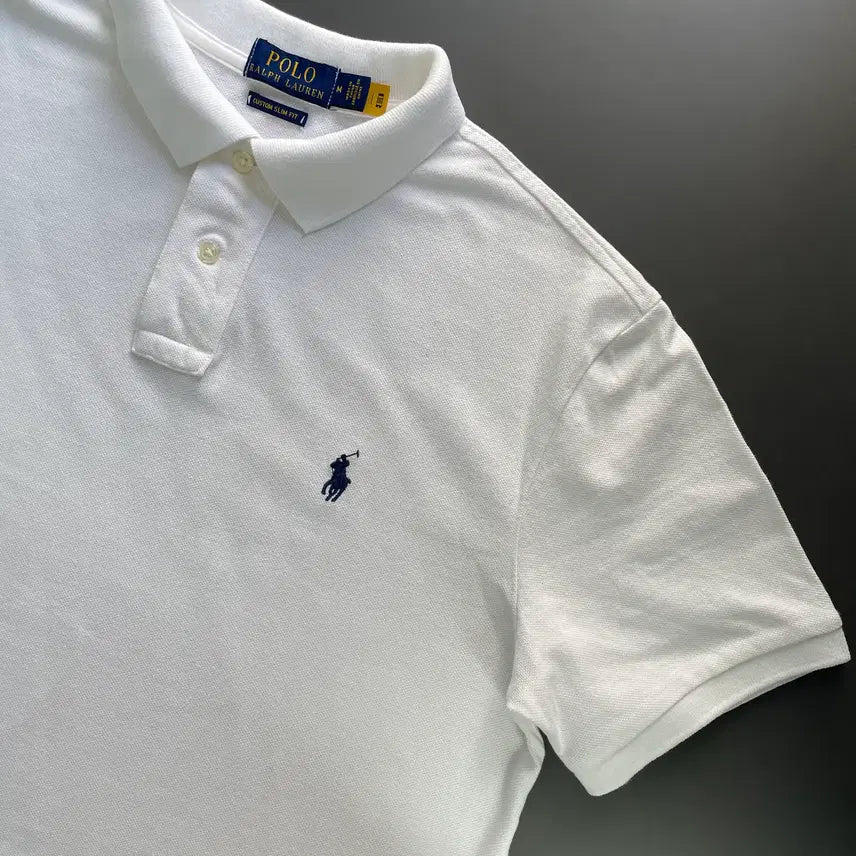 [BUNJANG] Polo Ralph Lauren Cotton Polo Shirt / [M] 폴로 랄프로렌 코튼 카라 반팔 티셔츠 커스텀 슬림핏 QR인증