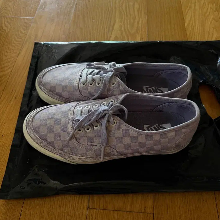 [BUNJANG] Vans LX Authentic 44 Checkerboard Lavender Sneakers / 반스 / LX 어센틱 44 체커보드 연보라 / 275