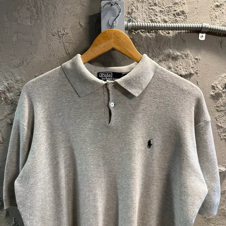 [SOLD OUT] 105 폴로랄프로렌 POLO 반팔 니트 카라티 그레이