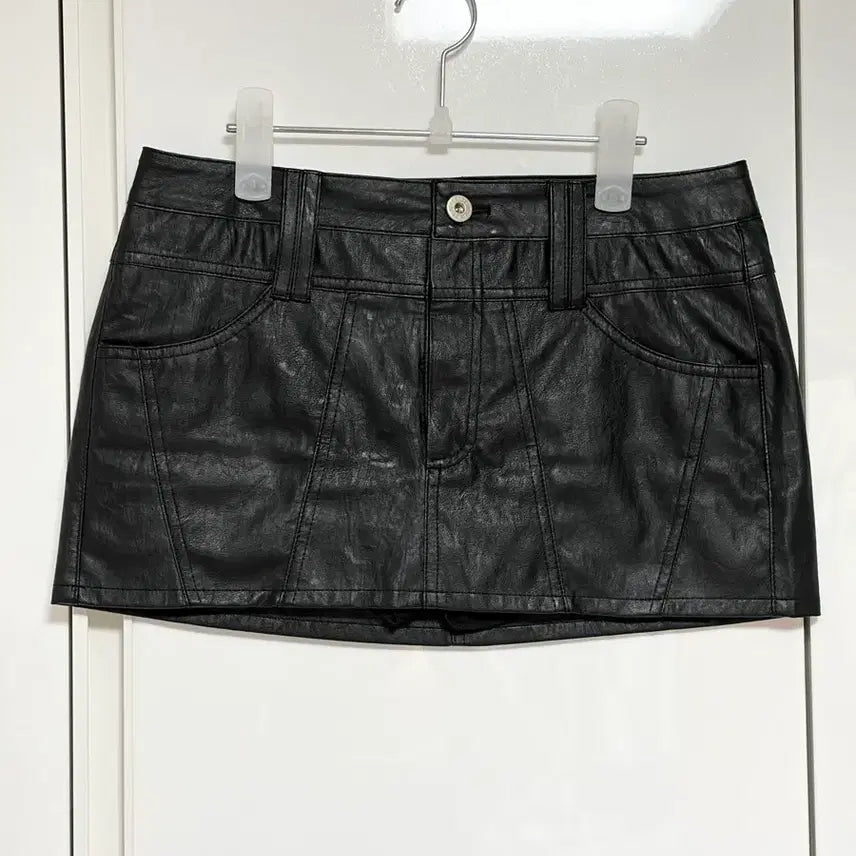 [BUNJANG] People Leather Mini Skirt / 페오플 레더 미니스커트