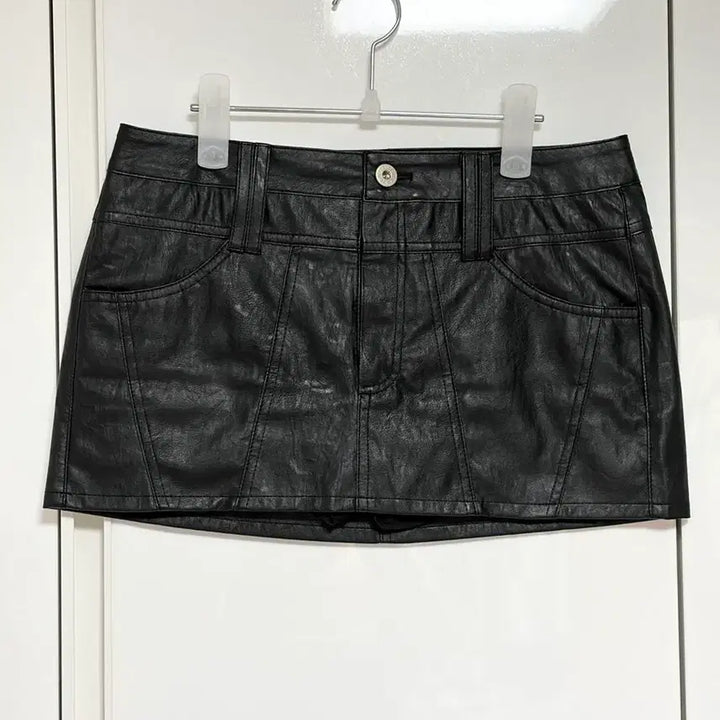 [BUNJANG] People Leather Mini Skirt / 페오플 레더 미니스커트
