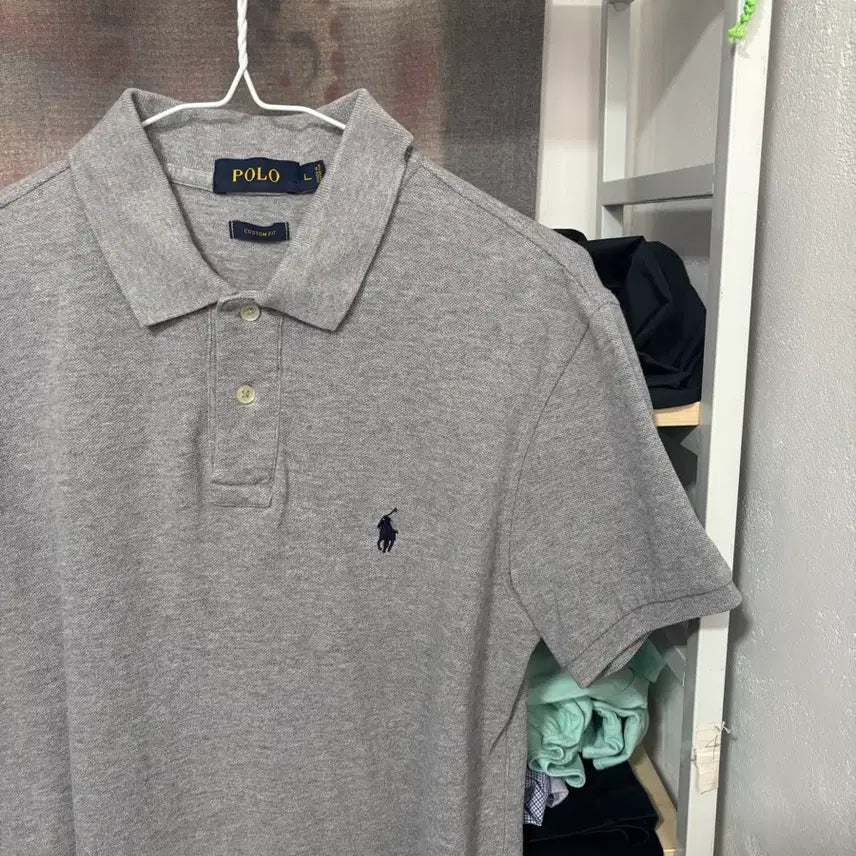 [BUNJANG] Polo Ralph Lauren Gray Polo Shirt L / 폴로 랄프로렌 회색 카라티 L