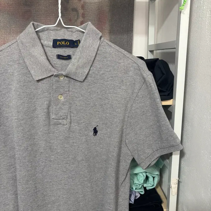 [BUNJANG] Polo Ralph Lauren Gray Polo Shirt L / 폴로 랄프로렌 회색 카라티 L