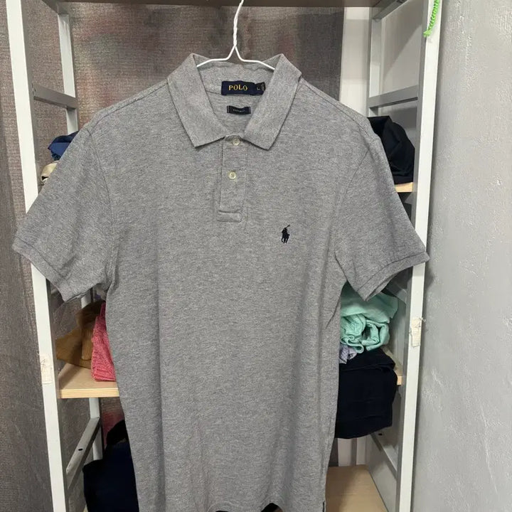 [BUNJANG] Polo Ralph Lauren Gray Polo Shirt L / 폴로 랄프로렌 회색 카라티 L