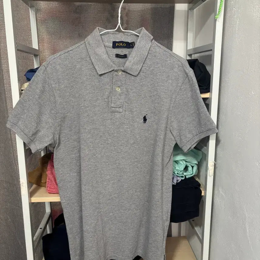 [BUNJANG] Polo Ralph Lauren Gray Polo Shirt L / 폴로 랄프로렌 회색 카라티 L