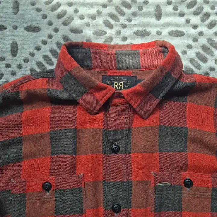 [BUNJANG] RRL Plaid Twill Work Shirt Black Red / rrl 더블알엘 플래드 트윌 워크셔츠 블랙레드