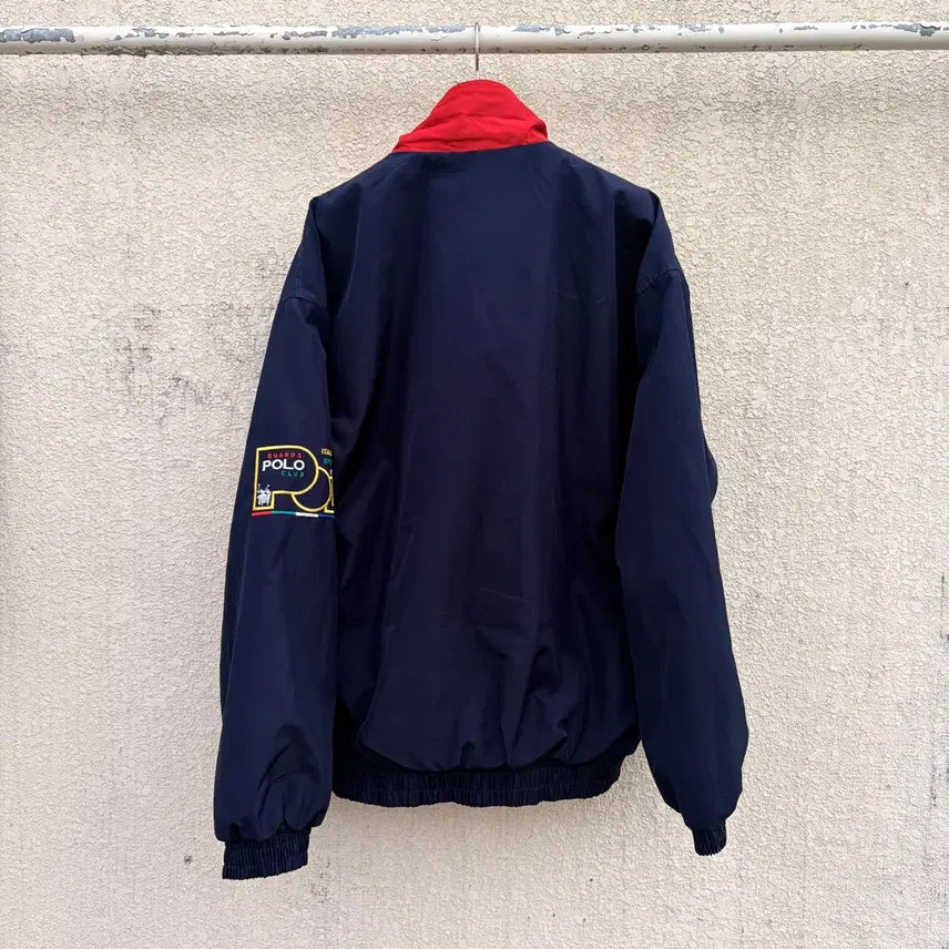 [BUNJANG] Polo Club Old School Navy Windbreaker Jacket (XL) / 폴로 클럽 올드스쿨 네이비 바람막이 자켓(XL)