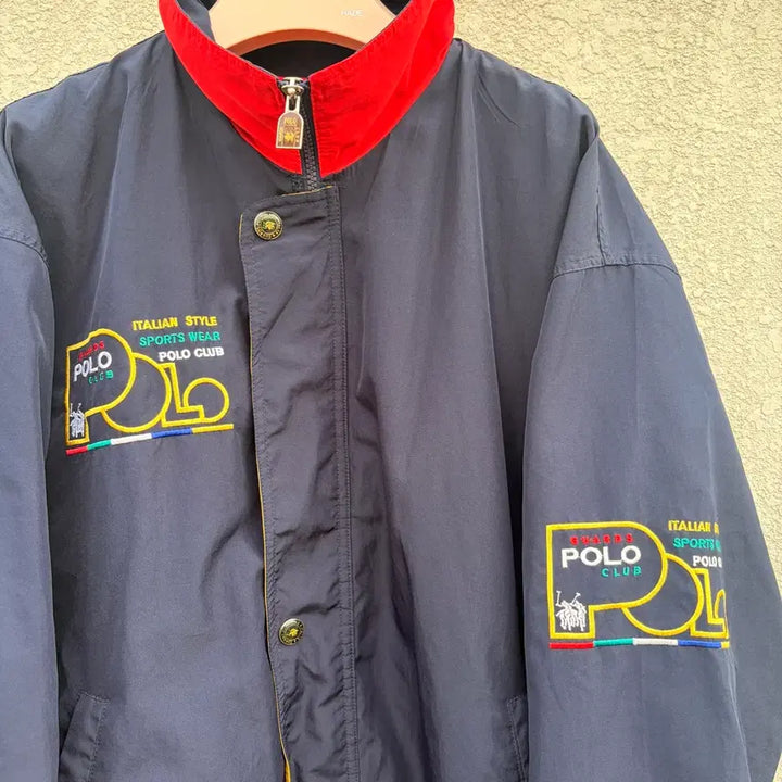 [BUNJANG] Polo Club Old School Navy Windbreaker Jacket (XL) / 폴로 클럽 올드스쿨 네이비 바람막이 자켓(XL)