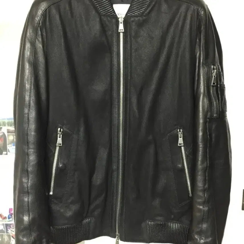 [BUNJANG] ZIOZIA ANDZ MA-1 Leather Jacket (L) / 지오지아 앤드지 블루종 MA-1 가죽자켓(L 100) 새상품