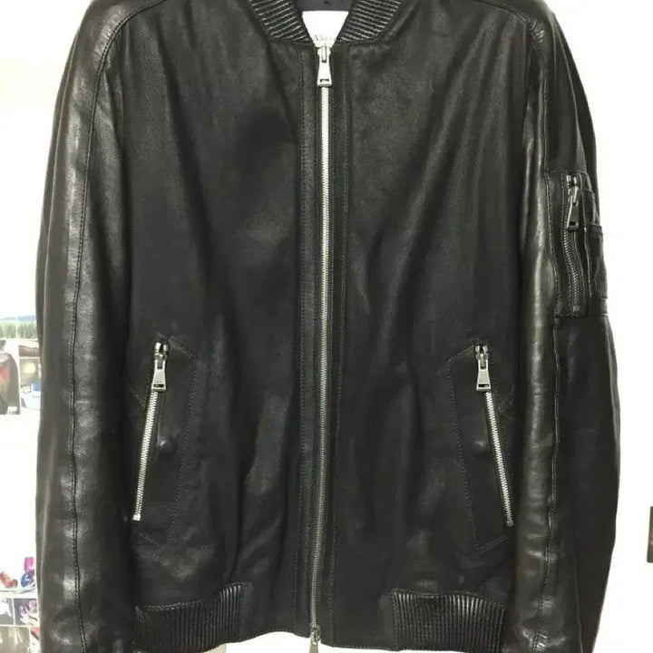 [BUNJANG] ZIOZIA ANDZ MA-1 Leather Jacket (L) / 지오지아 앤드지 블루종 MA-1 가죽자켓(L 100) 새상품