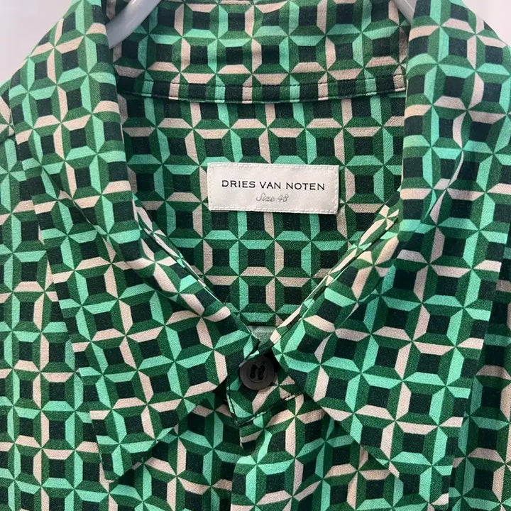 [BUNJANG] Dries Van Noten Green Pattern Shirt / 드리스 반 노튼 그린 패턴 셔츠 48