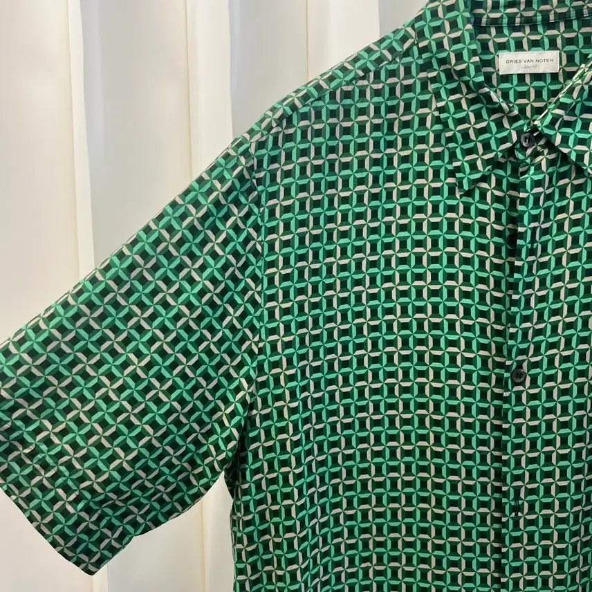 [BUNJANG] Dries Van Noten Green Pattern Shirt / 드리스 반 노튼 그린 패턴 셔츠 48