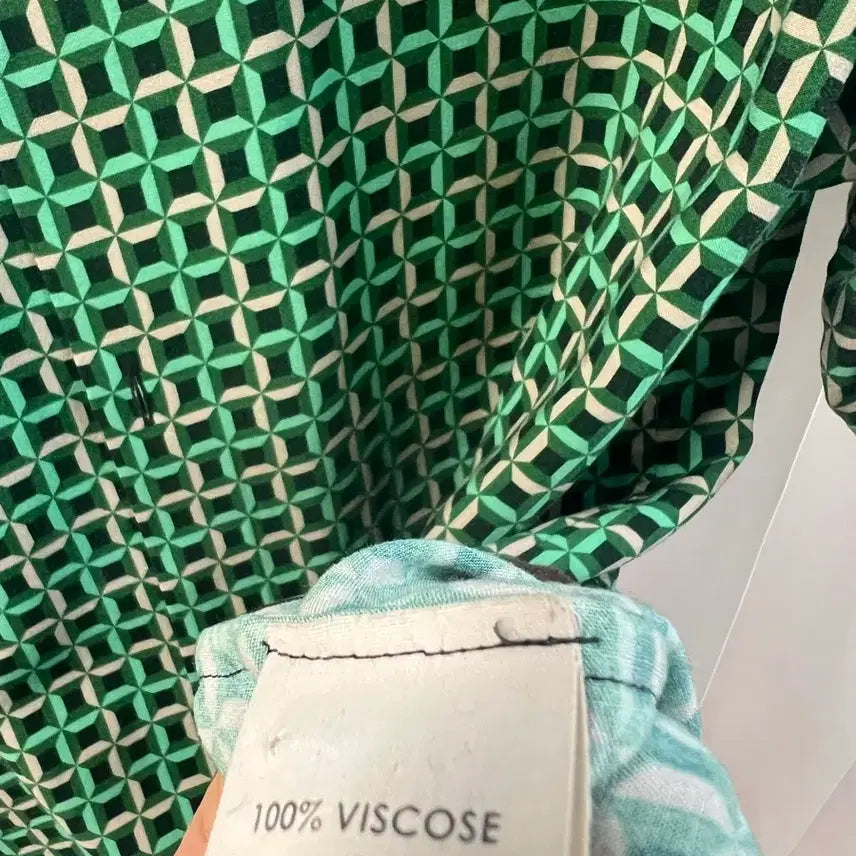 [BUNJANG] Dries Van Noten Green Pattern Shirt / 드리스 반 노튼 그린 패턴 셔츠 48