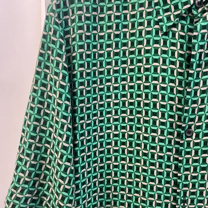 [BUNJANG] Dries Van Noten Green Pattern Shirt / 드리스 반 노튼 그린 패턴 셔츠 48