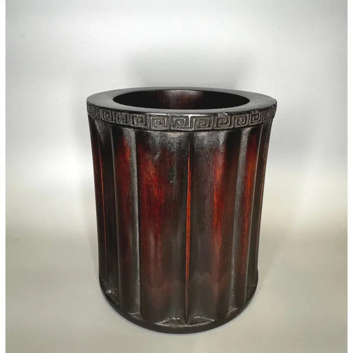 [BUNJANG] Antique Chinese Red Wood Carved Brush Pot / 고대 문방용품 - 홍목 조각 붓 통