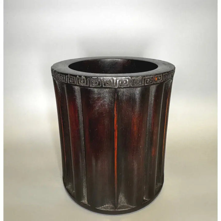 [BUNJANG] Antique Chinese Red Wood Carved Brush Pot / 고대 문방용품 - 홍목 조각 붓 통