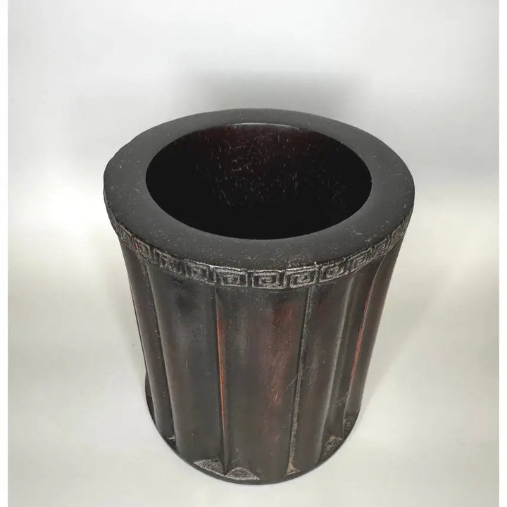 [BUNJANG] Antique Chinese Red Wood Carved Brush Pot / 고대 문방용품 - 홍목 조각 붓 통
