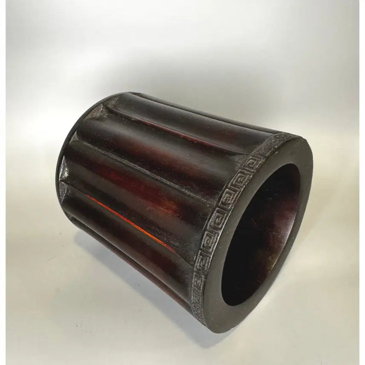 [BUNJANG] Antique Chinese Red Wood Carved Brush Pot / 고대 문방용품 - 홍목 조각 붓 통