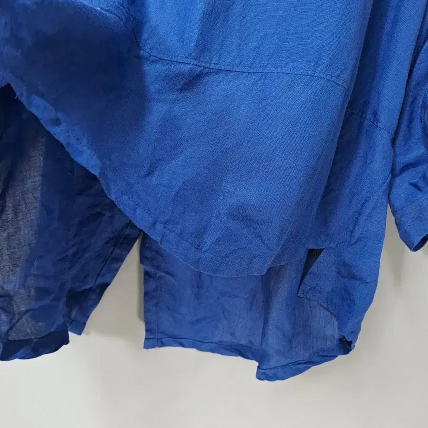 [SOLD OUT] DEMOO 블루 린넨 8부소매 블라우스