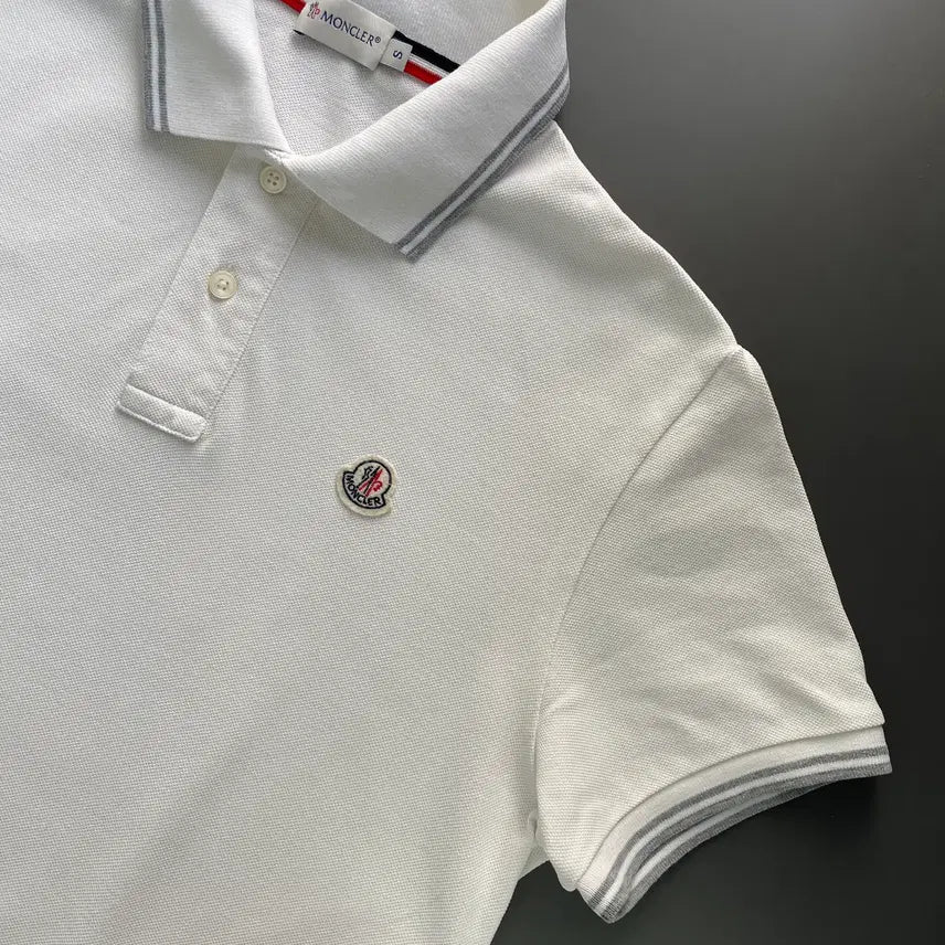 [BUNJANG] Moncler Embroidered Patch Cotton Polo T-shirt / [S] 몽클레어 자수 패치 코튼 폴로 반팔 티셔츠