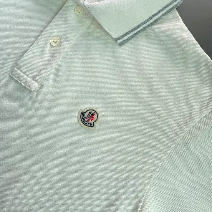 [BUNJANG] Moncler Embroidered Patch Cotton Polo T-shirt / [S] 몽클레어 자수 패치 코튼 폴로 반팔 티셔츠