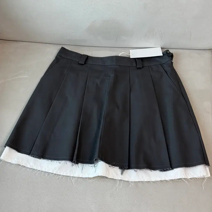 [BUNJANG] Ethosome Cotton Pleated Skirt Charcoal / [새상품]에트오소메 코튼 플리츠 스커트 챠콜