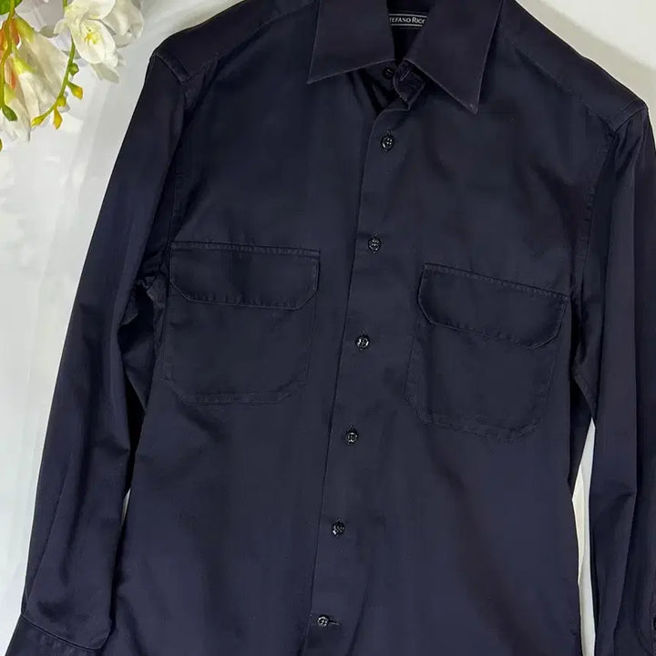 [BUNJANG] Stefano Ricci Jacquard Pattern Cotton Shirt / 스테파노리치 블랙 자카드 패턴 코튼 셔츠