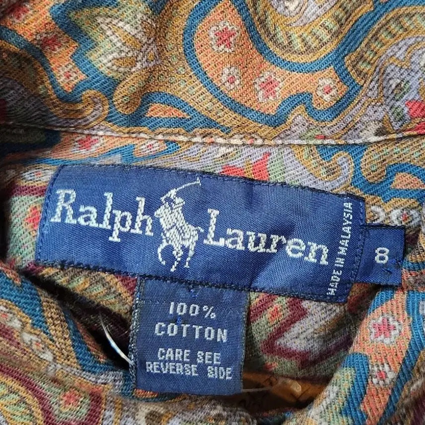 [BUNJANG] RALPH LAUREN Cotton Pattern Collar Shirt / RALPH LAUREN 랄프 로렌 코튼 패턴  카라 셔츠