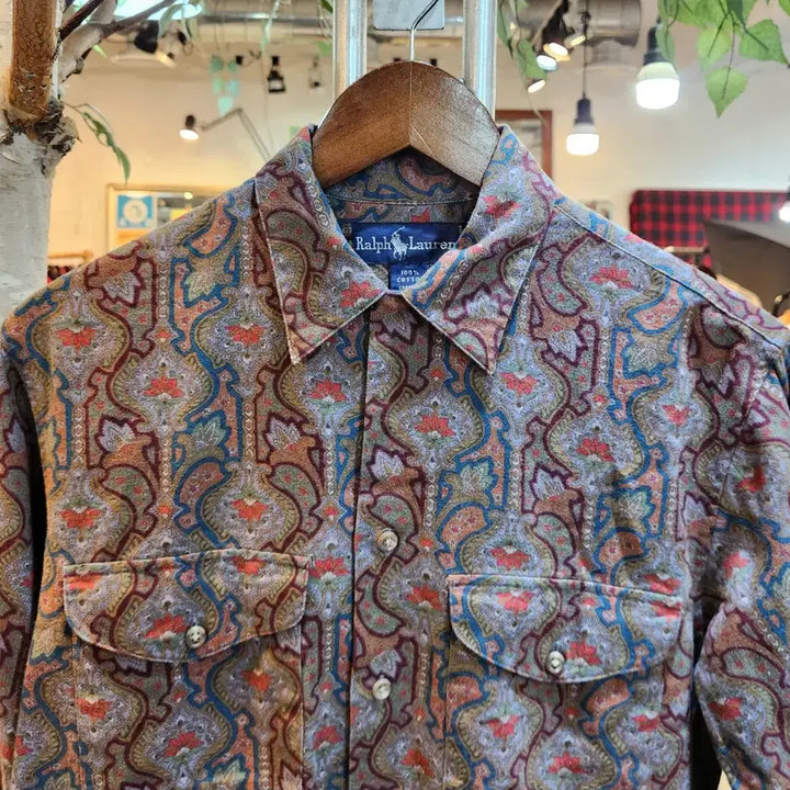 [BUNJANG] RALPH LAUREN Cotton Pattern Collar Shirt / RALPH LAUREN 랄프 로렌 코튼 패턴  카라 셔츠