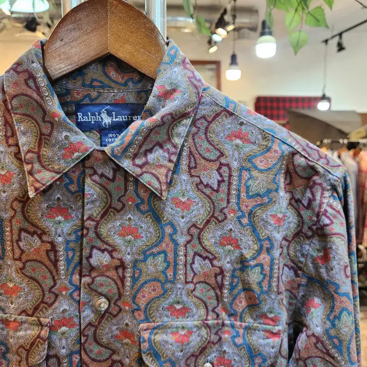 [BUNJANG] RALPH LAUREN Cotton Pattern Collar Shirt / RALPH LAUREN 랄프 로렌 코튼 패턴  카라 셔츠