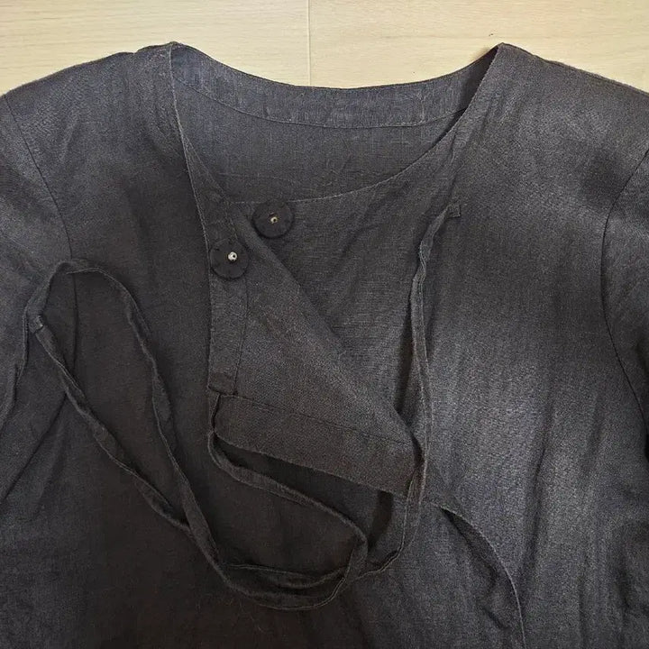 [BUNJANG] Momogarden Black Linen Dress / 모모가든 블랙 린넨 원피스 55~66