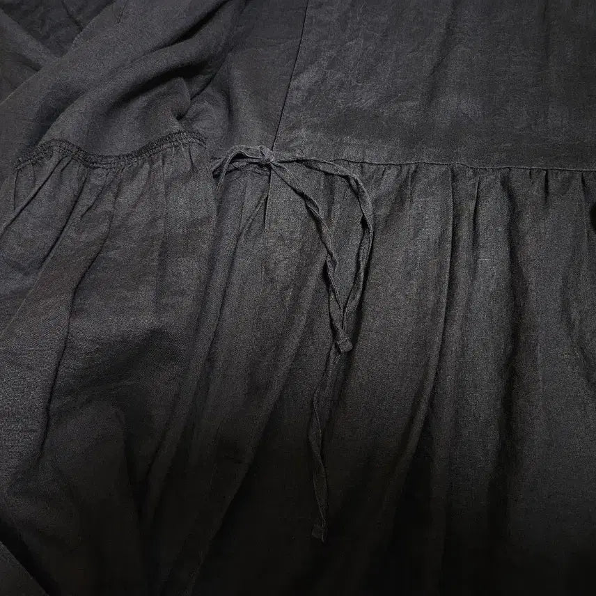 [BUNJANG] Momogarden Black Linen Dress / 모모가든 블랙 린넨 원피스 55~66