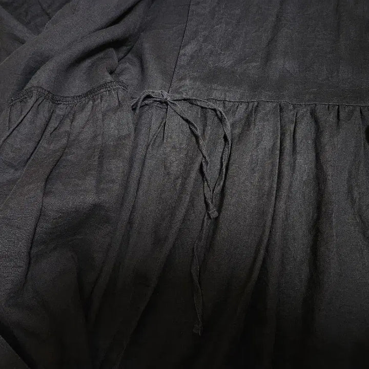 [BUNJANG] Momogarden Black Linen Dress / 모모가든 블랙 린넨 원피스 55~66