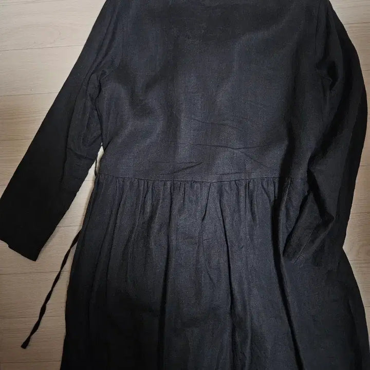 [BUNJANG] Momogarden Black Linen Dress / 모모가든 블랙 린넨 원피스 55~66