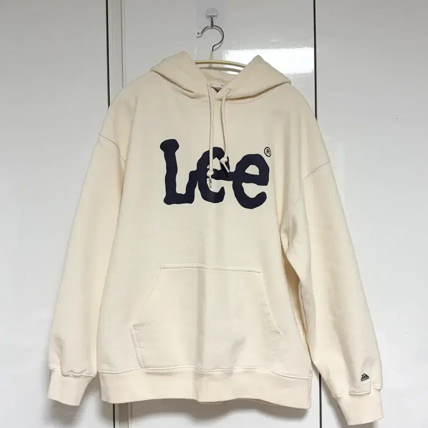 [BUNJANG] Lee Ivory Logo Hoodie / Lee 리 아이보리 로고 후드티