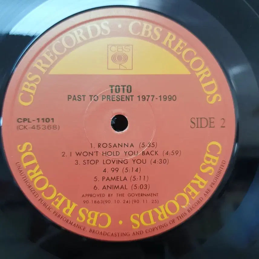 [BUNJANG] 토토 TOTO LP 1990. ROSANNA / 토토 TOTO LP 1990. ROSANNA