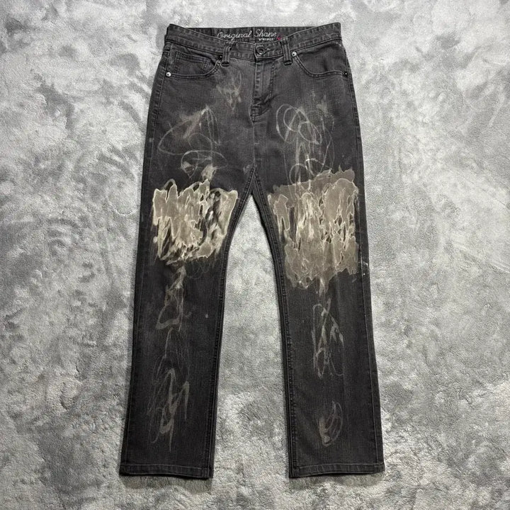 [BUNJANG] Shane Jean Vintage Washed Black Denim Jeans / 쉐인진 빈티지 워싱 블랙 데님