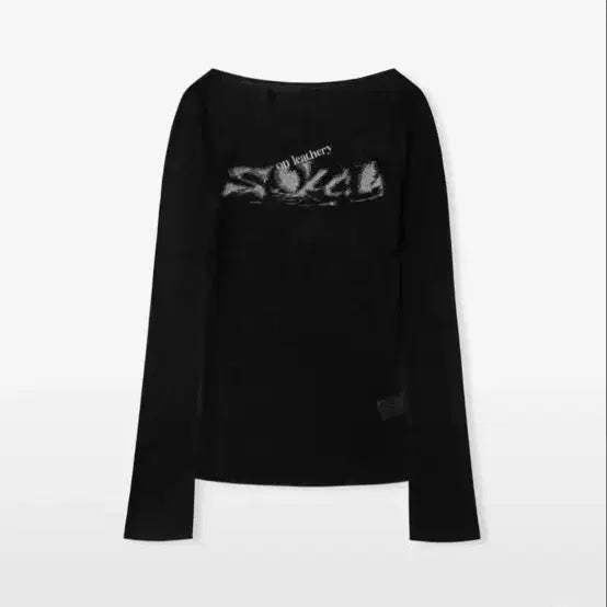 [BUNJANG] Leathery Black Long Sleeve T-shirt / 레더리 블랙 긴팔 티셔츠