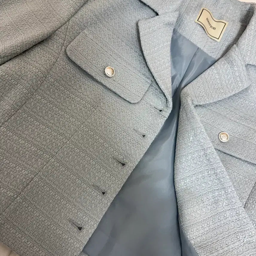 [BUNJANG] Merion Tweed Set Sky Blue / 메리온 트위드셋업 하늘색