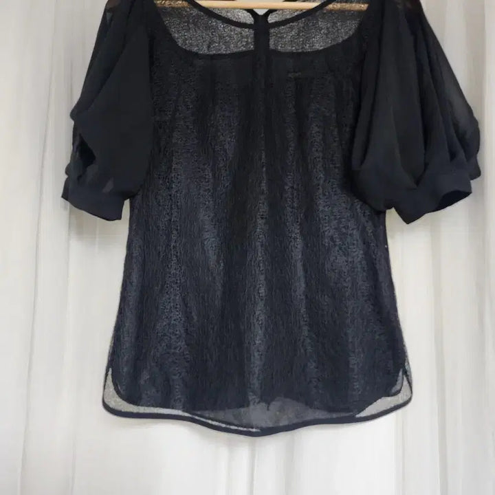 [BUNJANG] Zigot Black See-through Blouse / 지고트 블랙 시스루 블라우스