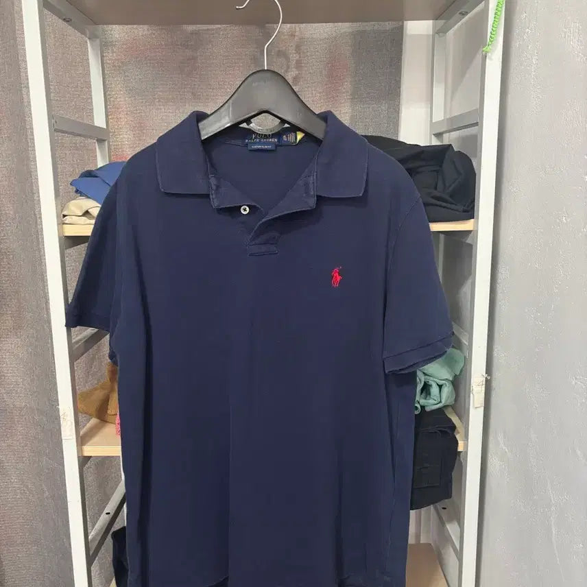 [BUNJANG] Polo Ralph Lauren Navy Short-Sleeve Polo Shirt / 폴로 랄프로렌 네이비 반팔 카라티