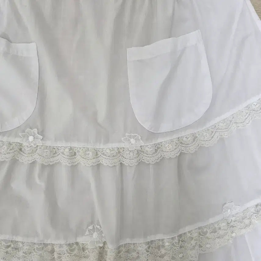 [BUNJANG] Vintage White Lace Apron / 일본빈티지 레이스 화이트 허리앞치마