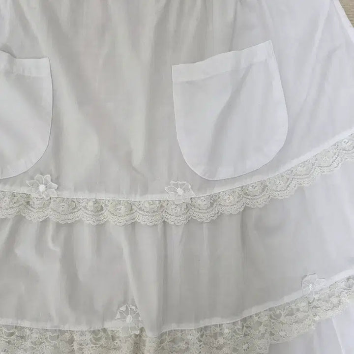 [BUNJANG] Vintage White Lace Apron / 일본빈티지 레이스 화이트 허리앞치마
