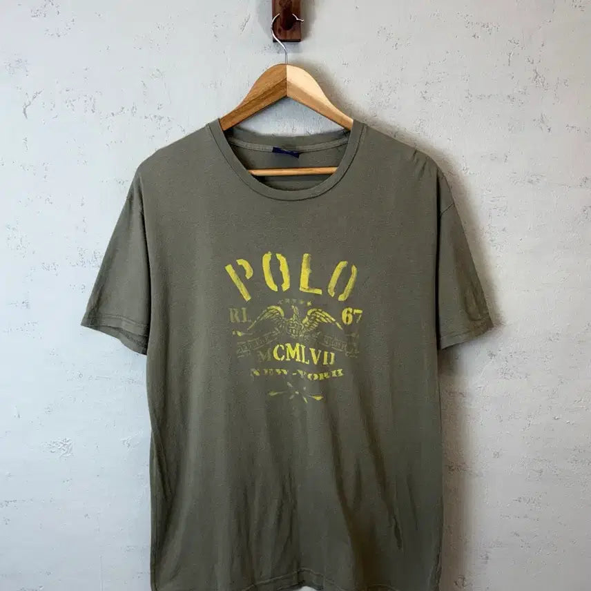 [SOLD OUT] [M] 폴로랄프로렌 빈티지 카키 프린팅 반팔티